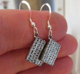 passover theme silver earrings matzo / sterling silver wires