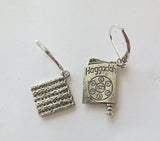 passover theme silver earrings