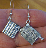 passover theme silver earrings one matzah one haggadah / sterling silver wires