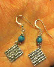 gemstone silver charm earrings for passover seder plates, matzah, haggadah