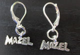 everyday judaica and shabbat silver earrings mazel / sterling leverbacks