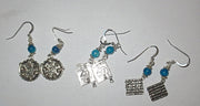 gemstone silver charm earrings for passover seder plates, matzah, haggadah