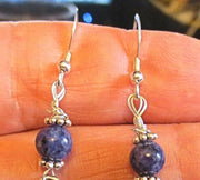 gemstone silver charm earrings for passover seder plates, matzah, haggadah