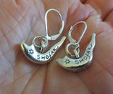 jewish high holiday silver earrings shofars / sterling leverbacks
