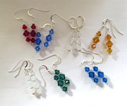 swarovski crystal earrings all sterling silver birthstone crystal earrings