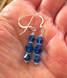 swarovski crystal earrings all sterling silver birthstone crystal earrings capri blue / sterling regular ear wires