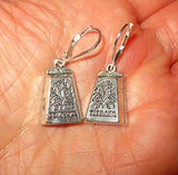 everyday judaica and shabbat silver earrings tzedaka box / sterling leverbacks
