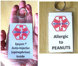 medical alert tag epipen ® auto-injector (epinephrine) inside laminated tag personalize