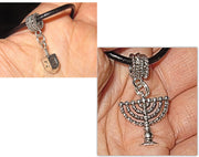 hanukkah or chanukah simple silver pendants --- menorahs and dreidels