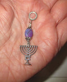 hanukkah menorah with beautiful gemstone pendant all sterling silver kingman purple turquoise