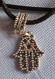 hamsa or hand of fatima simple silver pendants --- 4 different patterns filagree hamsa star of david