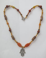 hamsa browns gold gemstone statement necklace sterling silver bohemian style