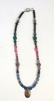 sea sediment jasper tear drop statement gemstone necklace