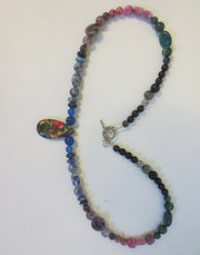 sea sediment jasper tear drop statement gemstone necklace