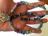 hamsa tribal beads statement gemstone necklace bohemian style
