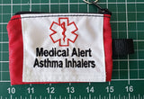 asthma medical alert embroidered cases carriers small, medium, or large size