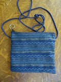 tapestry cross body purse --just the essentials tapestry purse -- mini wallet inside + phone slot --sling cross body waist wear blue southwest weave