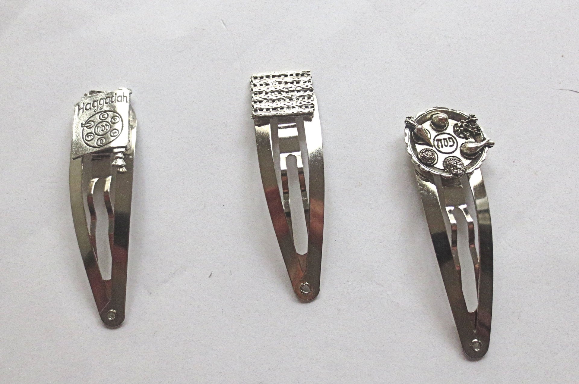 kippah clip with judaica charm handmade