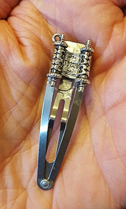 kippah clip with judaica charm handmade