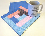 pink blue calico quilted reversible mini mats set of 2 insulated snack place mats
