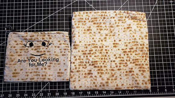 Matzah cover and Afikomen bag set for Passover Seder matzoh decor