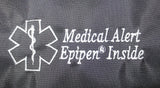 epinephrine insulated waist pouch bag or pack with embroidered medical alert label black / none