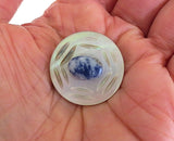 pin or brooch mother of pearl button one of a kind carved mop sodalite