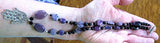 hamsa gemstone beaded purple black necklace