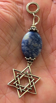 star of david with beautiful gemstone pendant all sterling silver