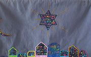 new moon quilted applique wall hanging
