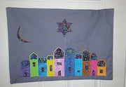 new moon quilted applique wall hanging