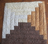 earthy browns quilted pillow cover log cabin design neutral calicos