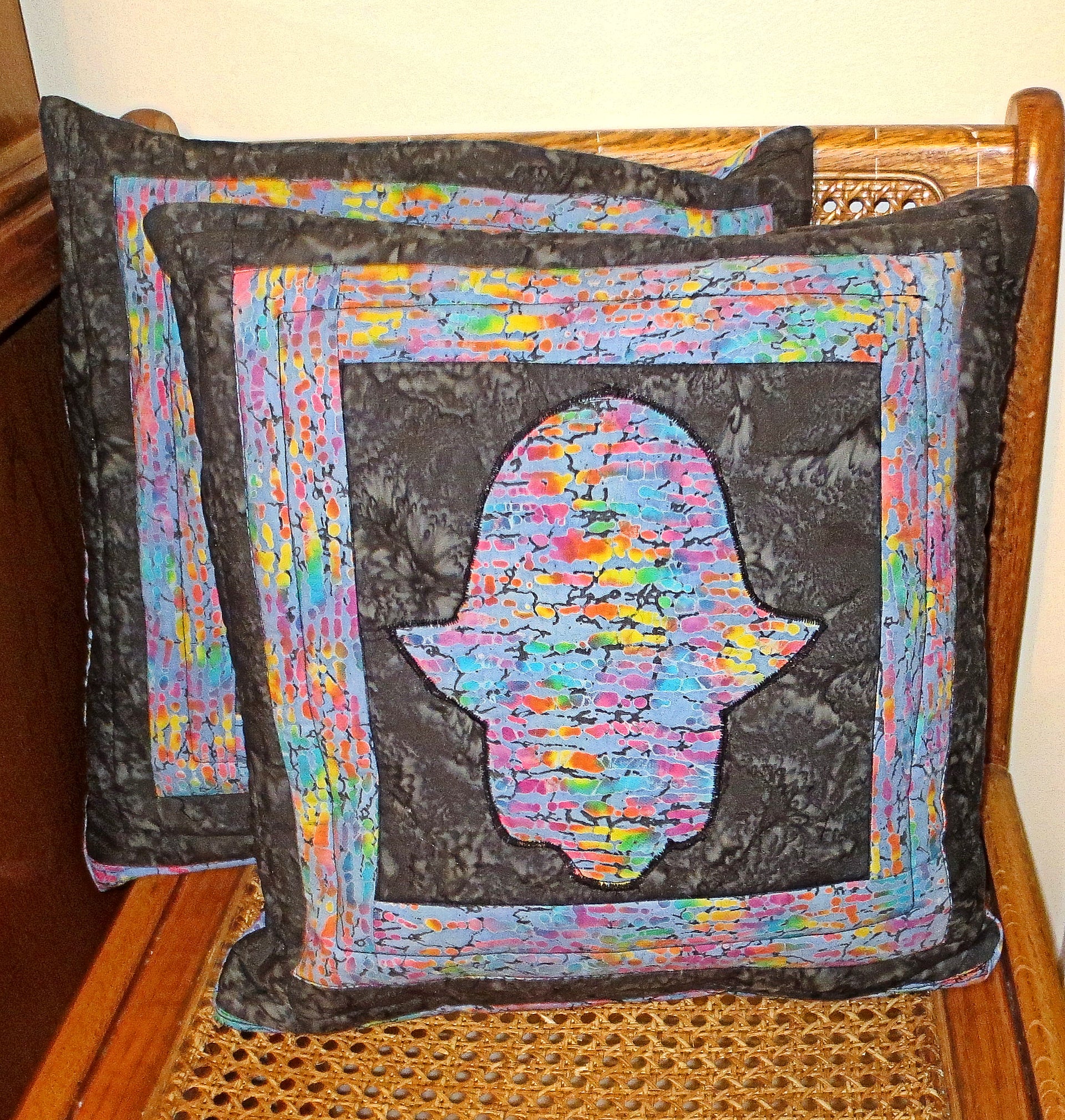 hamsa batik quilted pillow cover double sided hand of fatima design