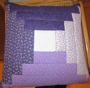 purple calico patchwork quilted pillow cover log cabin design lavender lilac great colors
