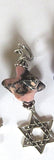 star of david beautiful merkaba gemstone pendant all sterling silver rhodonite