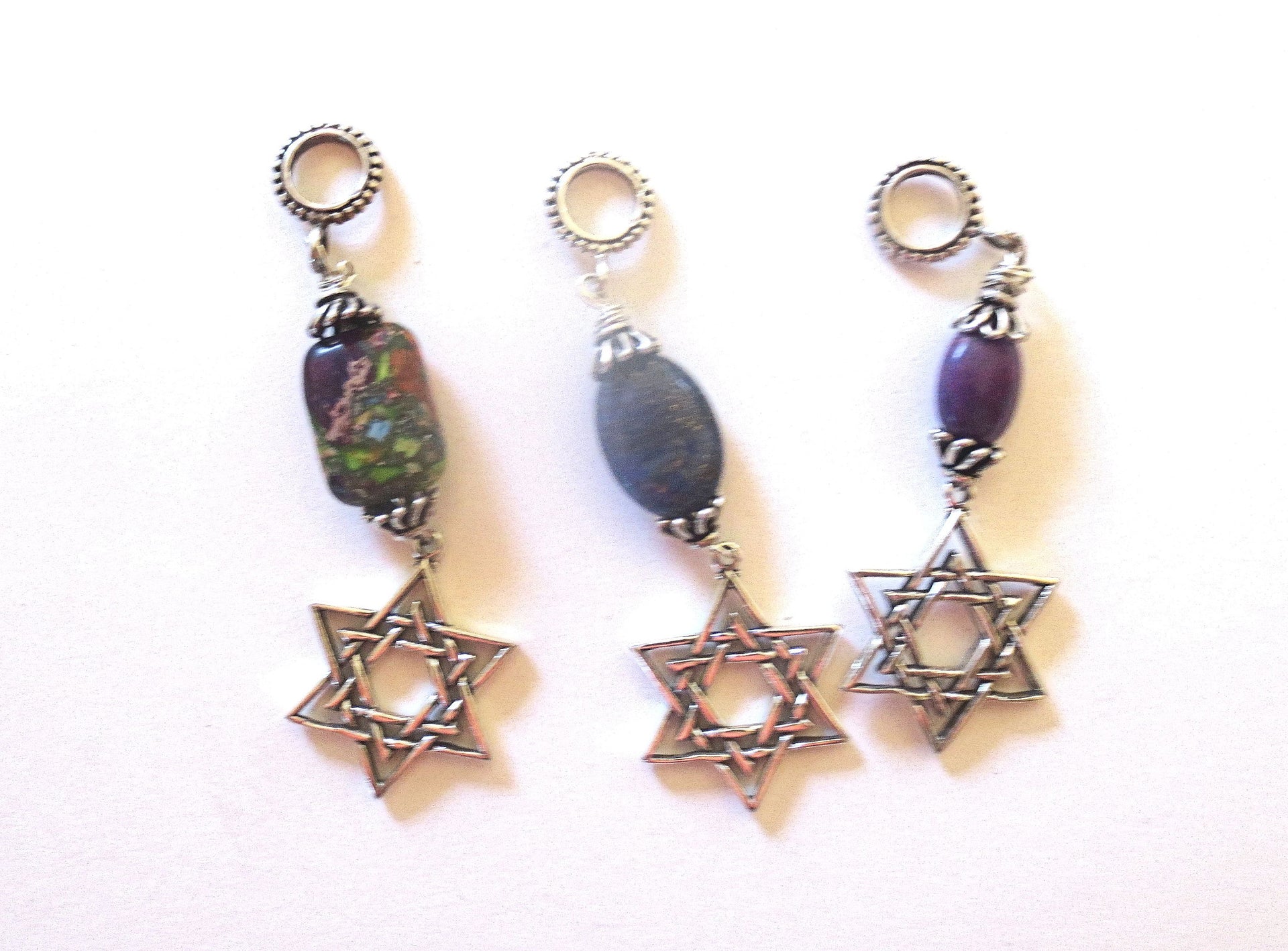 star of david with beautiful gemstone pendant all sterling silver