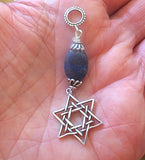 star of david with beautiful gemstone pendant all sterling silver lapis lazuli