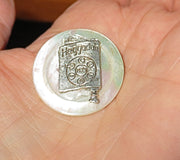 pin or brooch judaica charm mother of pearl button