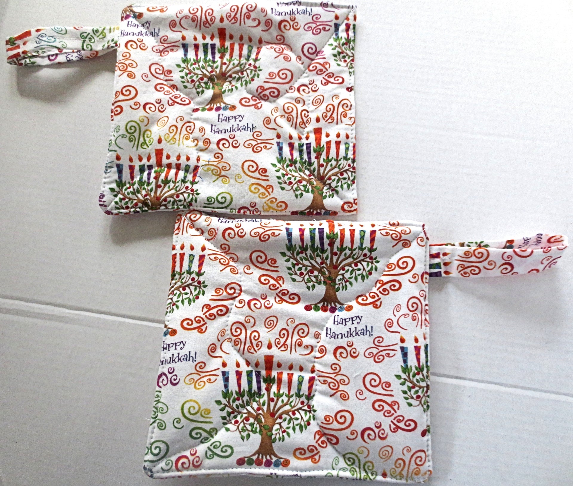 hanukkah pot holders or trivets thick double insulated handmade chanukah useful decorations