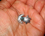 rosh hodesh or chodesh gemstone brooch or pin sesame jasper green