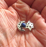 rosh hodesh or chodesh gemstone brooch or pin lapis lazuli