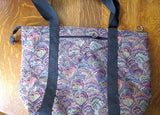 elegant fans tapestry tote bag adjustable handles weather proof zippered compartments