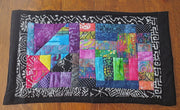 quilted wall art modern batik geometric hanging stain glass theme