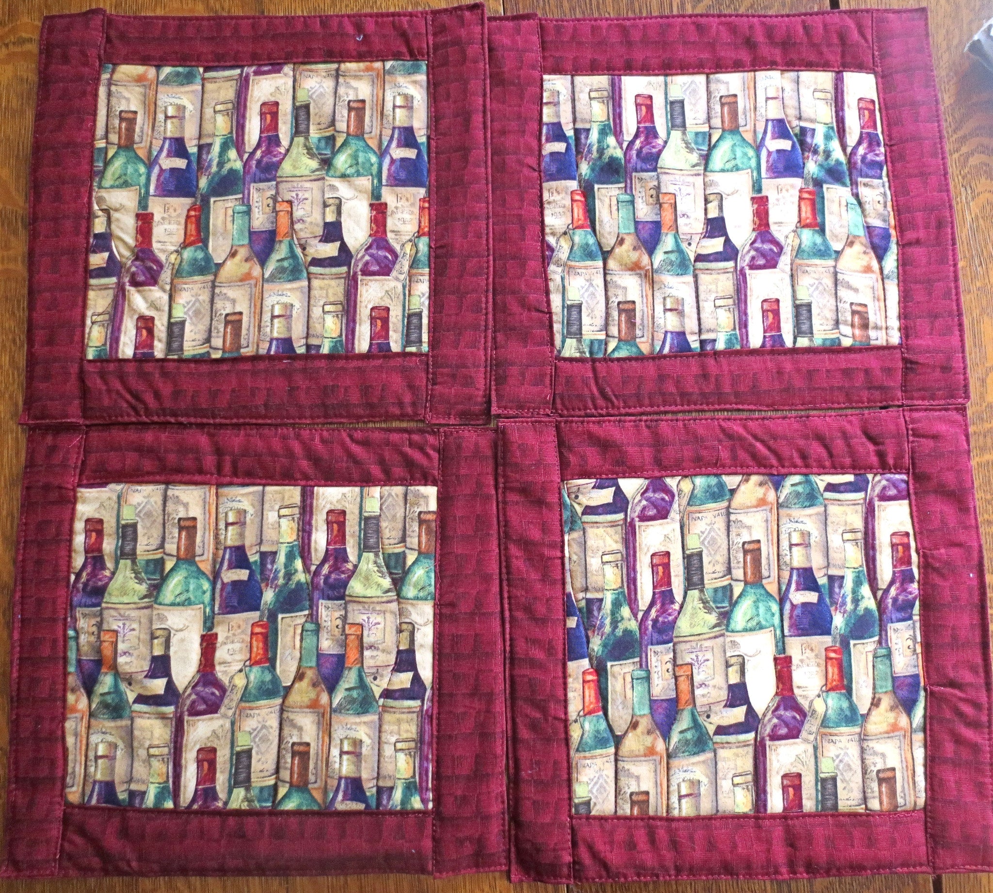 Wine connoisseur quilted reversible placemat insulated mat