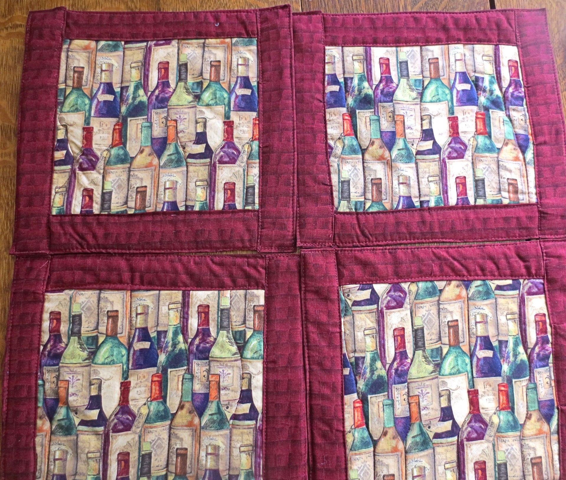 wine connoisseur quilted reversible placemats set 4 insulated mats