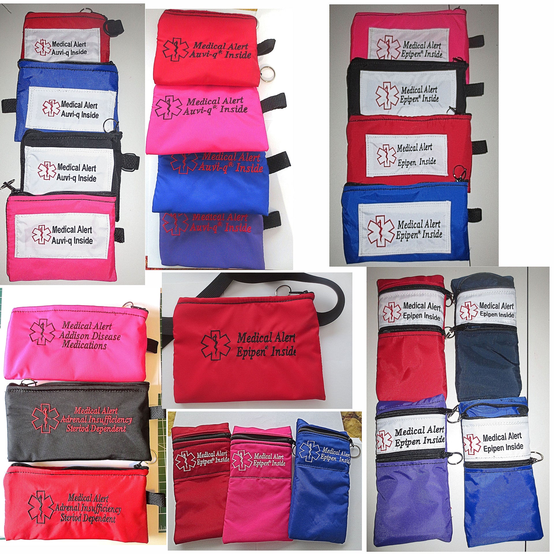 Insulated Epinephrine injection medical alert bags