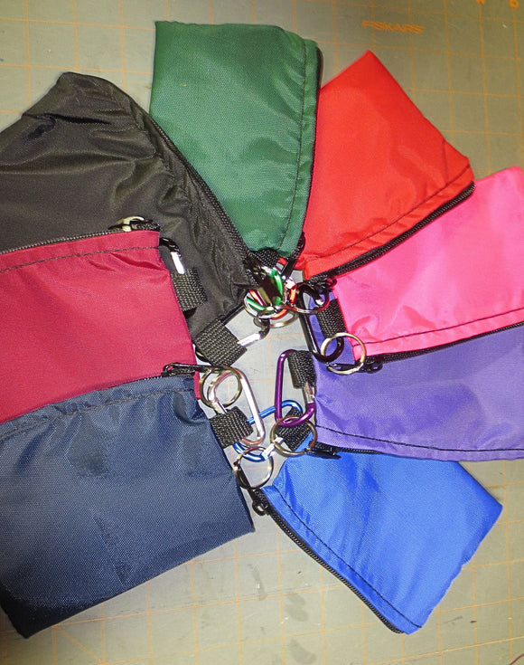 Zippered nylon pouch bags