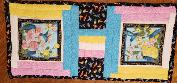humming bird quilted reversible table runner