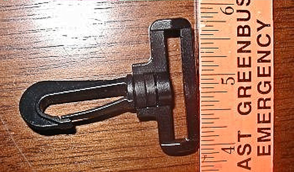 Black Swivel hook 1.5" hard plastic set of 15