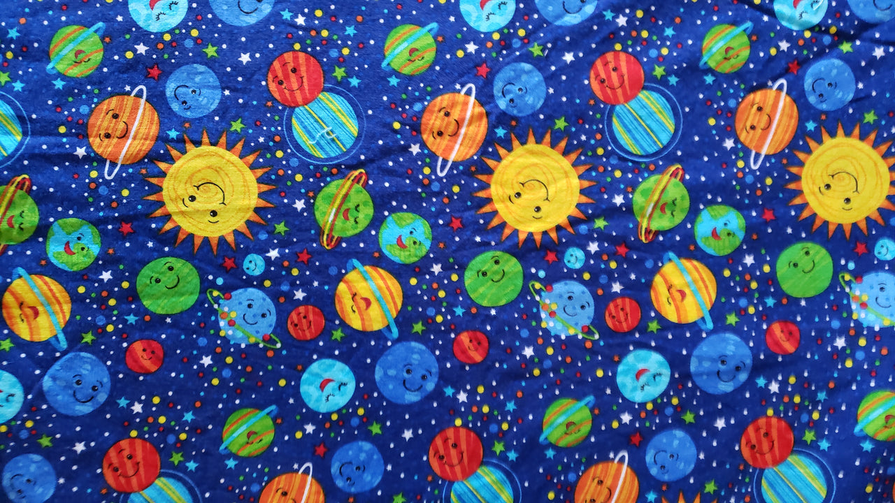 Adorable solar system colorful cotton sewing quilting fabric bhy x 43" Timeless Treasures